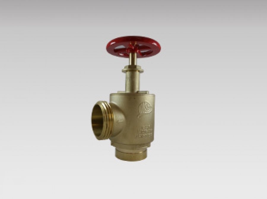 Pace Supply  Angle Fire Hose Valve, 2-1/2 in, Groove x MNST, Brass